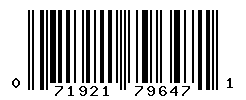 UPC barcode number 071921796471