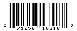 UPC barcode number 071956163187