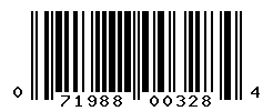 UPC barcode number 071988003284