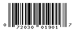 UPC barcode 072030019017