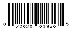 UPC barcode 072030019505