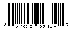 UPC barcode 072030023595