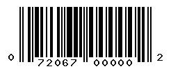 upc 072067000002 barcode image