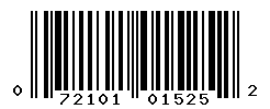 UPC barcode number 072101015252