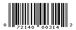 UPC 072140003142 barcode image