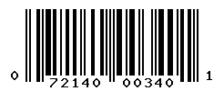 UPC barcode 072140003401