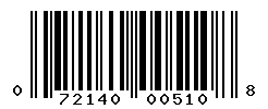 UPC barcode number 072140005108