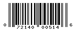 UPC barcode number 072140005146