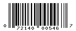 UPC barcode number 072140005467