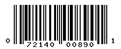 UPC barcode number 072140008901