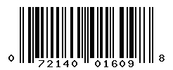 UPC barcode number 072140016098