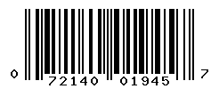 UPC barcode number 072140019457