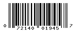 UPC 072140019457 barcode image