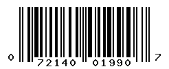 UPC barcode number 072140019907