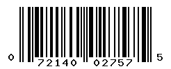 UPC barcode number 072140027575