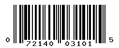 UPC barcode number 072140031015