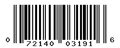 UPC barcode number 072140031916