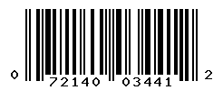 UPC barcode number 072140034412