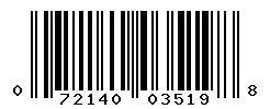 UPC barcode number 072140035198