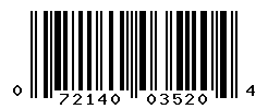 UPC barcode number 072140035204