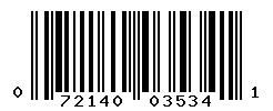 UPC barcode number 072140035341