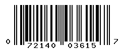 UPC barcode number 072140036157