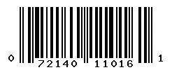 UPC barcode 072140110161