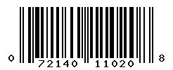 UPC barcode number 072140110208