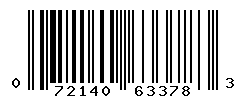 UPC barcode number 072140633783