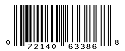 UPC barcode number 072140633868