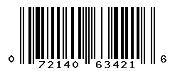 UPC barcode number 072140634216