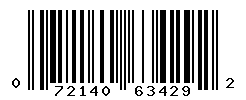 UPC barcode number 072140634292