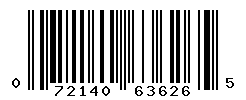 UPC barcode number 072140636265