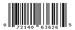 UPC barcode 072140636265