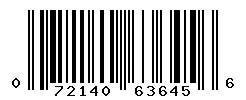 UPC barcode 072140636456