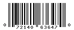 UPC barcode 072140636470