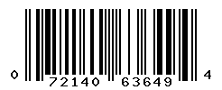 UPC barcode number 072140636494