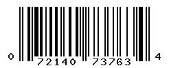 UPC barcode number 072140737634