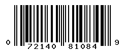 UPC barcode number 072140810849