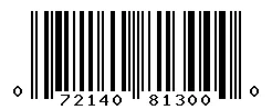 UPC barcode 072140813000