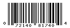 UPC barcode number 072140817404