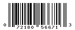 UPC barcode number 072180566713