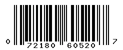 UPC barcode 072180605207