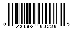 UPC barcode number 072180633385