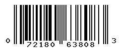 UPC barcode number 072180638083