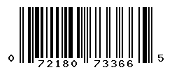 UPC barcode number 072180733665