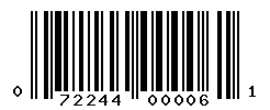 UPC barcode number 072244000061