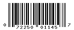 UPC barcode number 072250011457