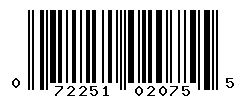 UPC barcode number 072251020755