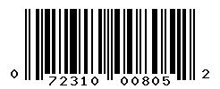UPC barcode number 072310008052